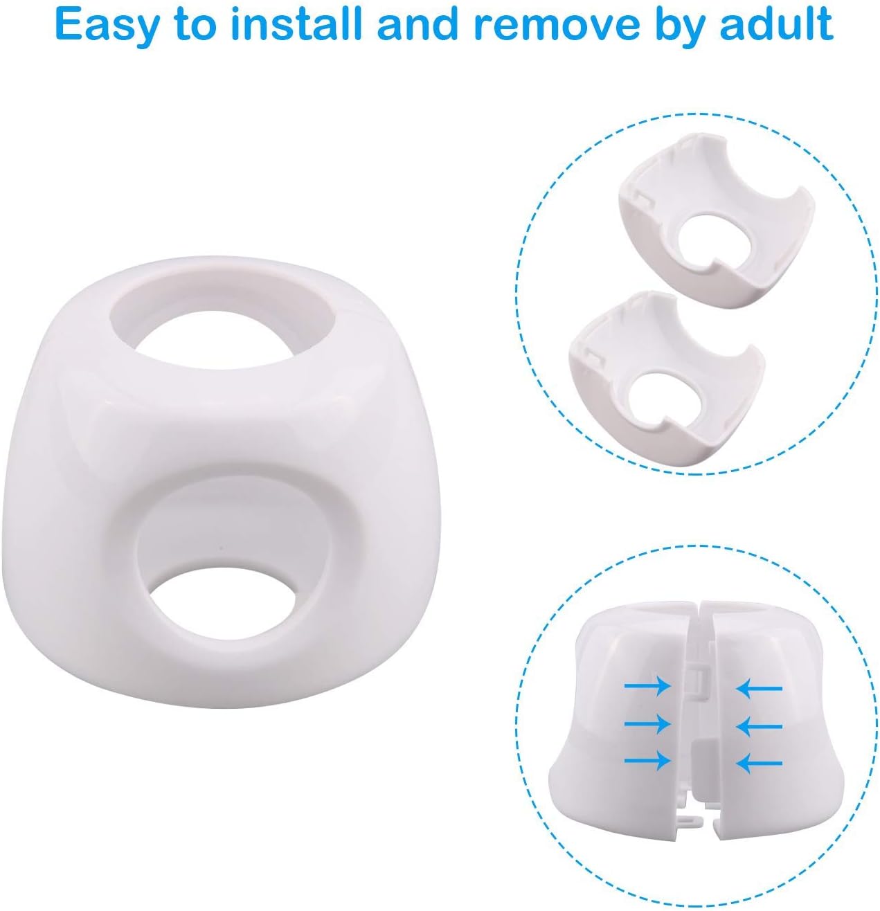 6 Pack Child Safety Door Knob Cover Baby Doorknob Handle Cover, Kids Proof Door Knob Covers Lockable Design for Home Bedroom Living Room Kangkangk