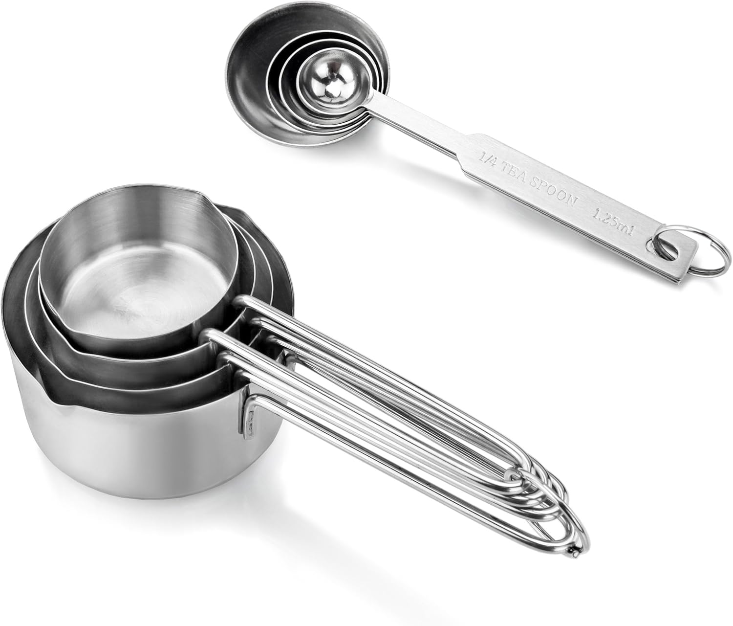 42917 Commercial Quality Stainless Steel Measuring Cups and Spoons Combo Set