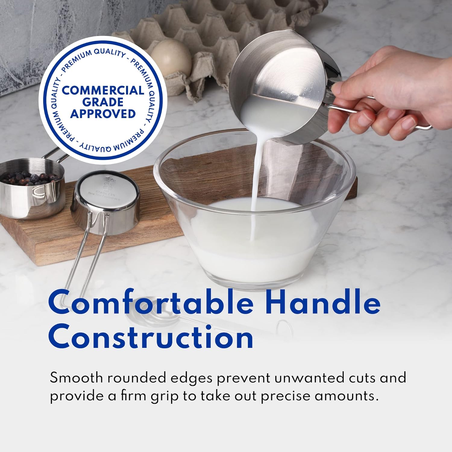 42917 Commercial Quality Stainless Steel Measuring Cups and Spoons Combo Set