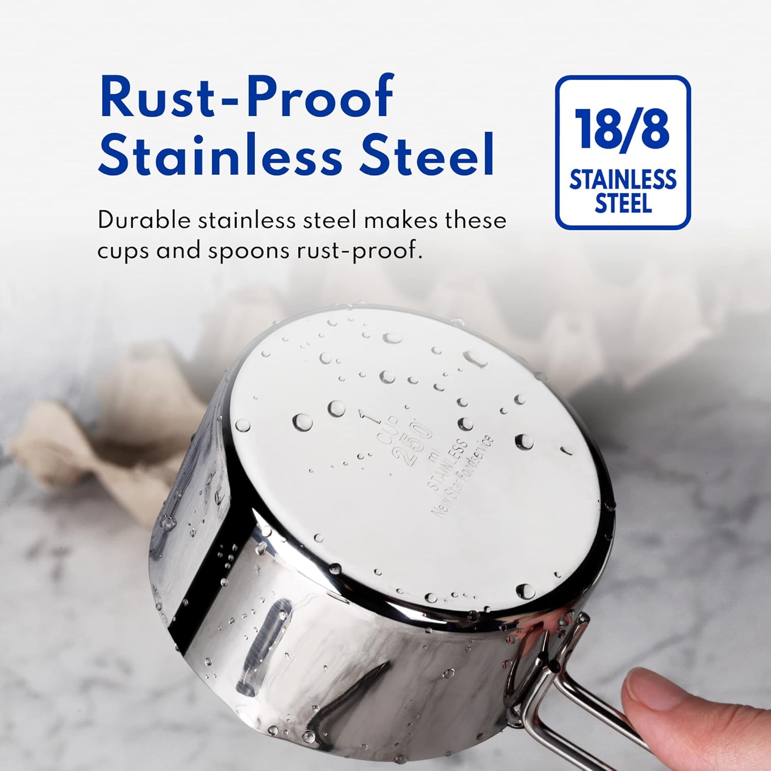 42917 Commercial Quality Stainless Steel Measuring Cups and Spoons Combo Set
