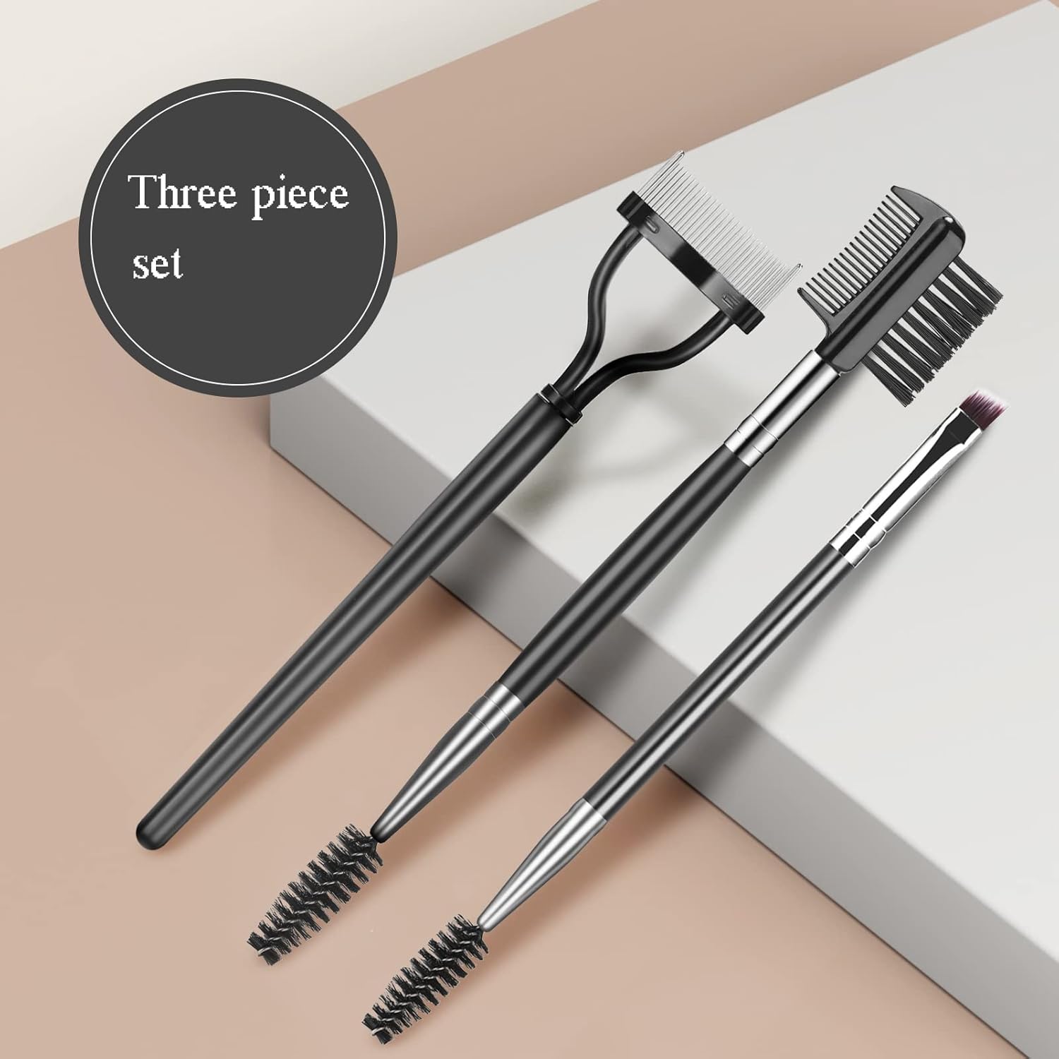 Eyebrow Brush Eyelash Separator Brow Comb & Lash Spoolie Professional Eye Makeup Tools 3 Pieces Set