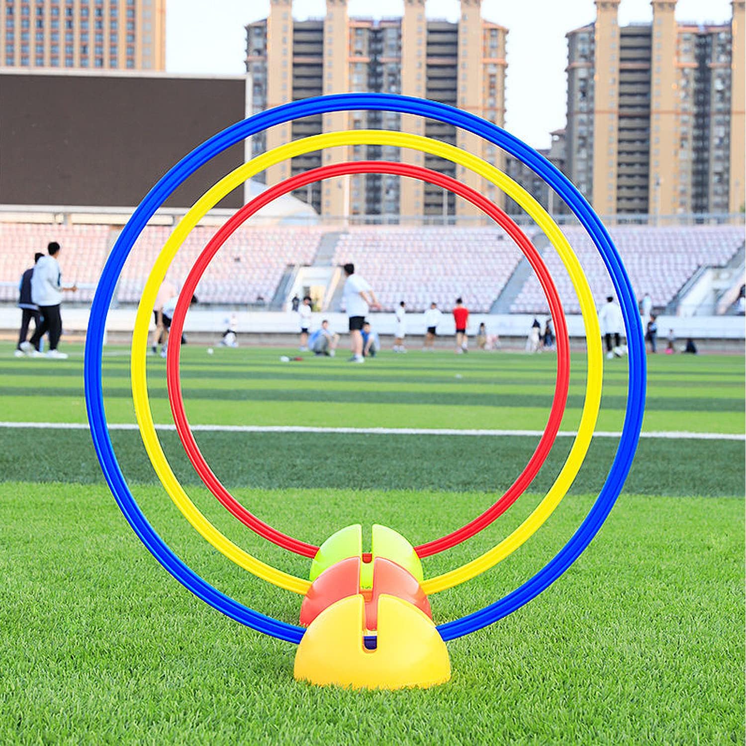 Speed and Agility Training Rings, 12Pcs 12" Multifunction Ring Toss Game Rings, Speed Agility Tennis Soccer Basketball Aid for Hurdles Exercise Fitness Workouts Obstacle Course Challenges
