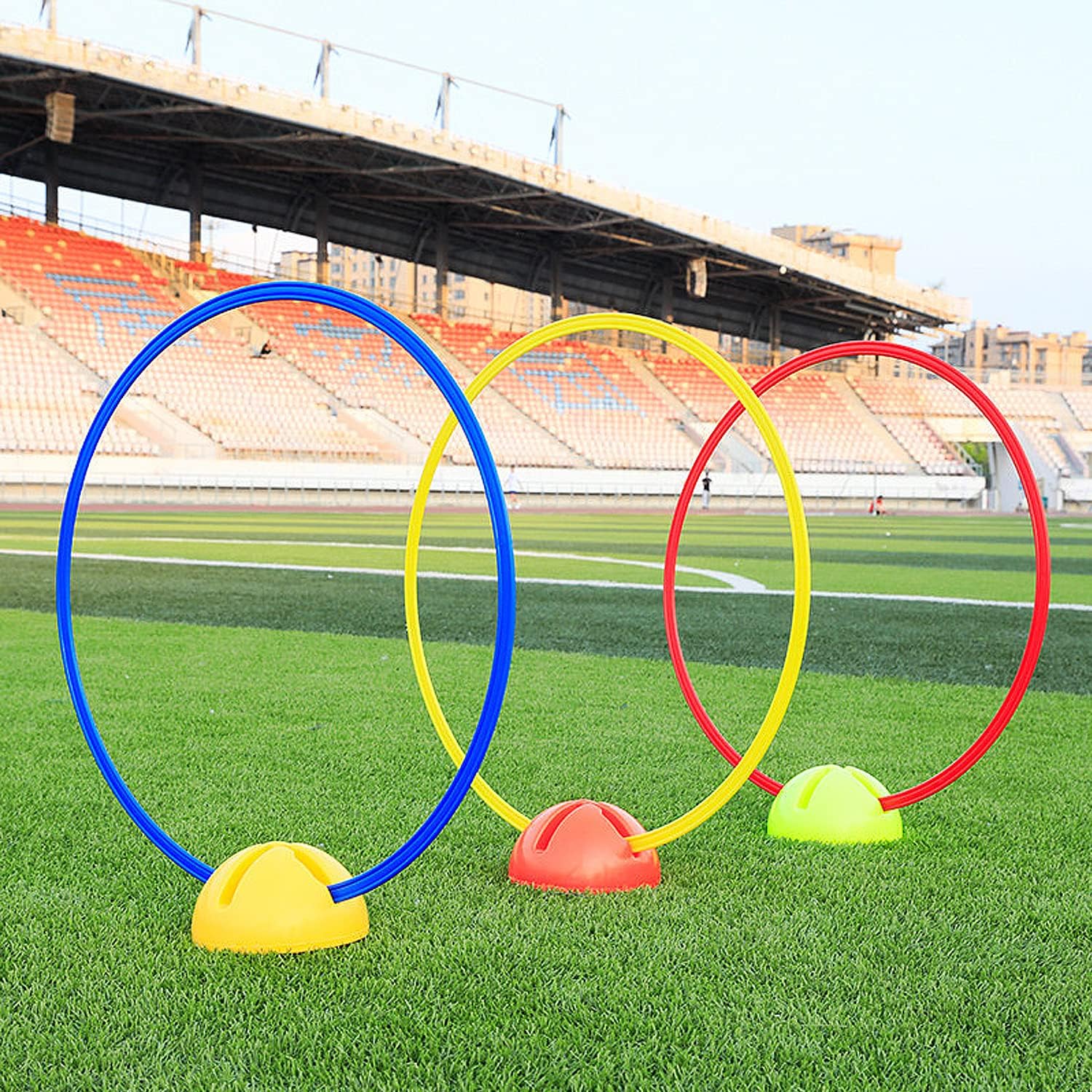 Speed and Agility Training Rings, 12Pcs 12" Multifunction Ring Toss Game Rings, Speed Agility Tennis Soccer Basketball Aid for Hurdles Exercise Fitness Workouts Obstacle Course Challenges