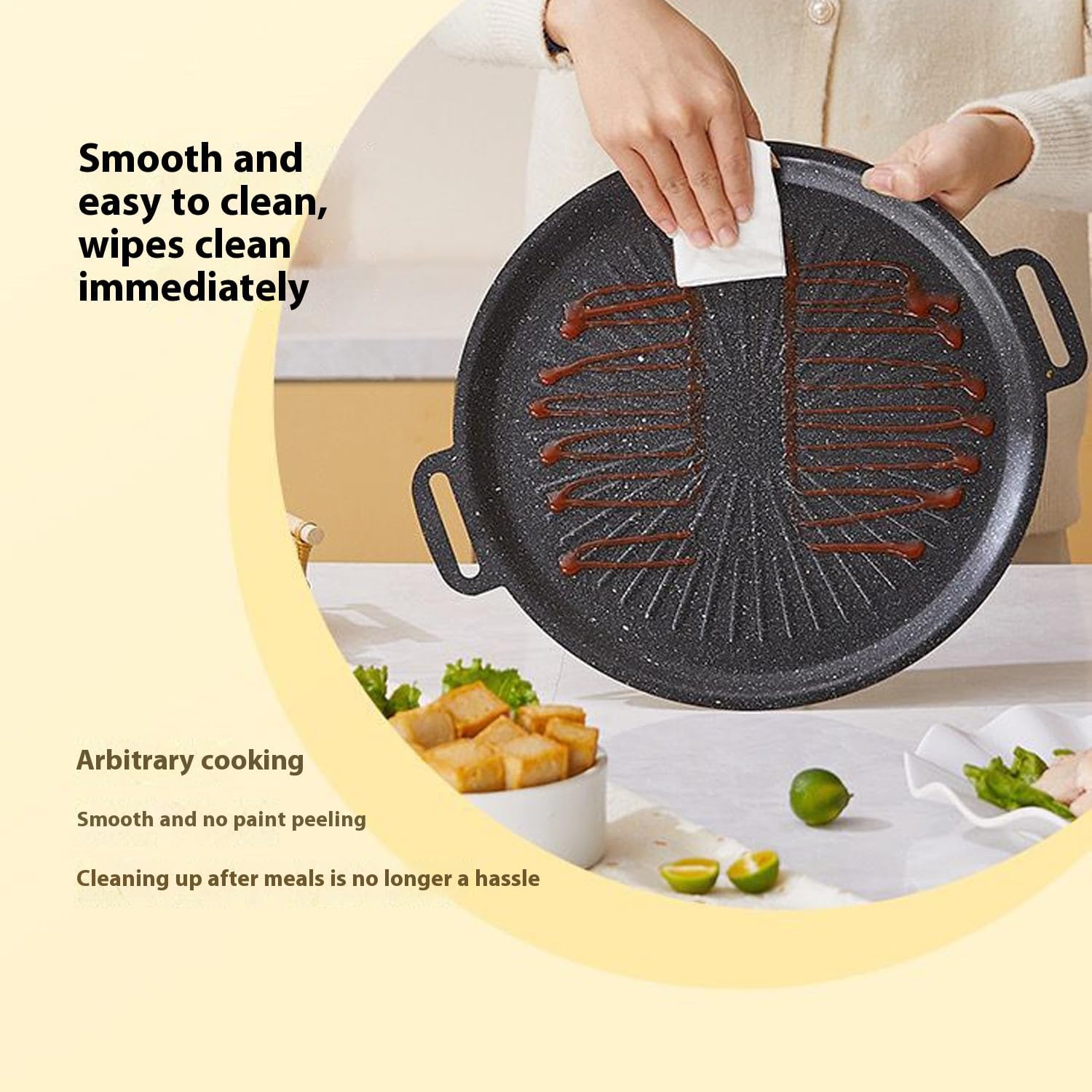 Grill Pan, 12.6" Maifan Non-Stick BBQ Indoor & Outdoor Grill Pan for Searing, Grilling, and Cooking Meats & Vegetables, Even Heating 12.6 Inch