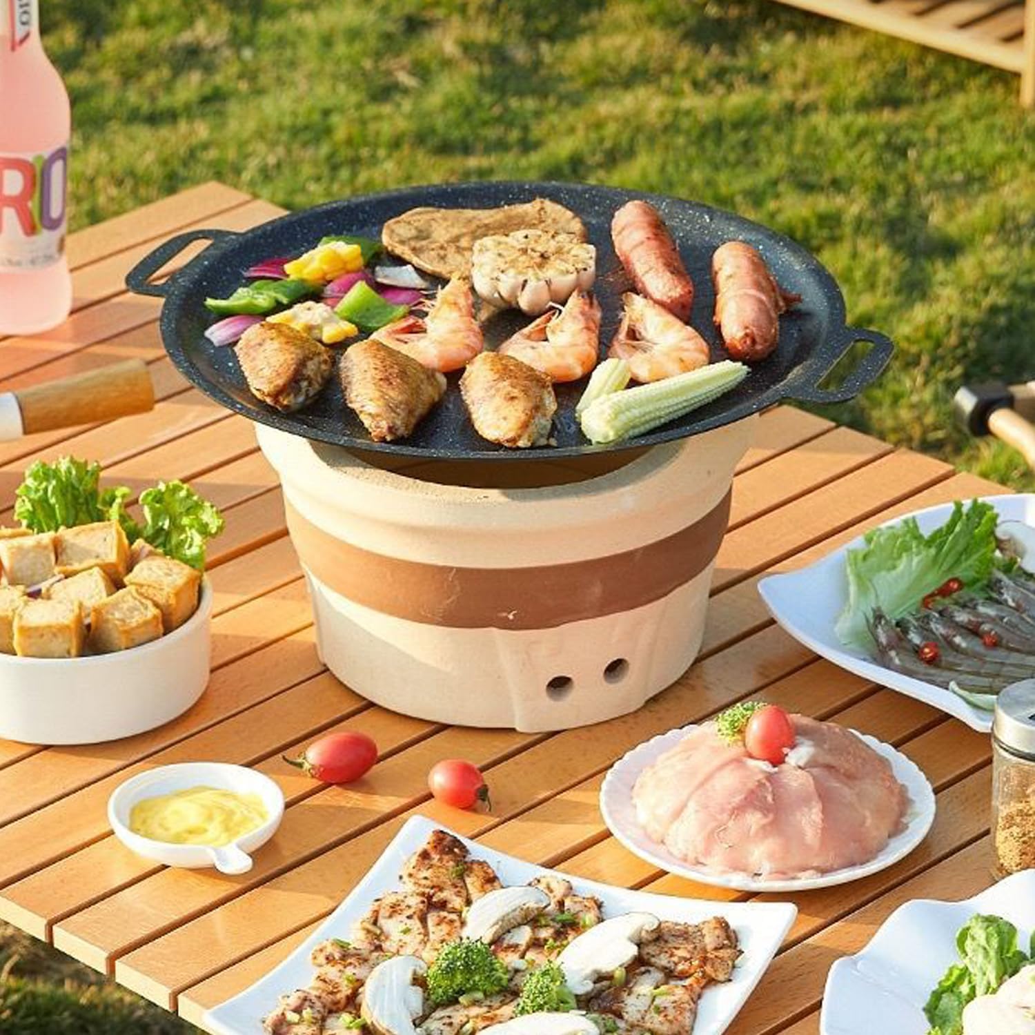 Grill Pan, 12.6" Maifan Non-Stick BBQ Indoor & Outdoor Grill Pan for Searing, Grilling, and Cooking Meats & Vegetables, Even Heating 12.6 Inch