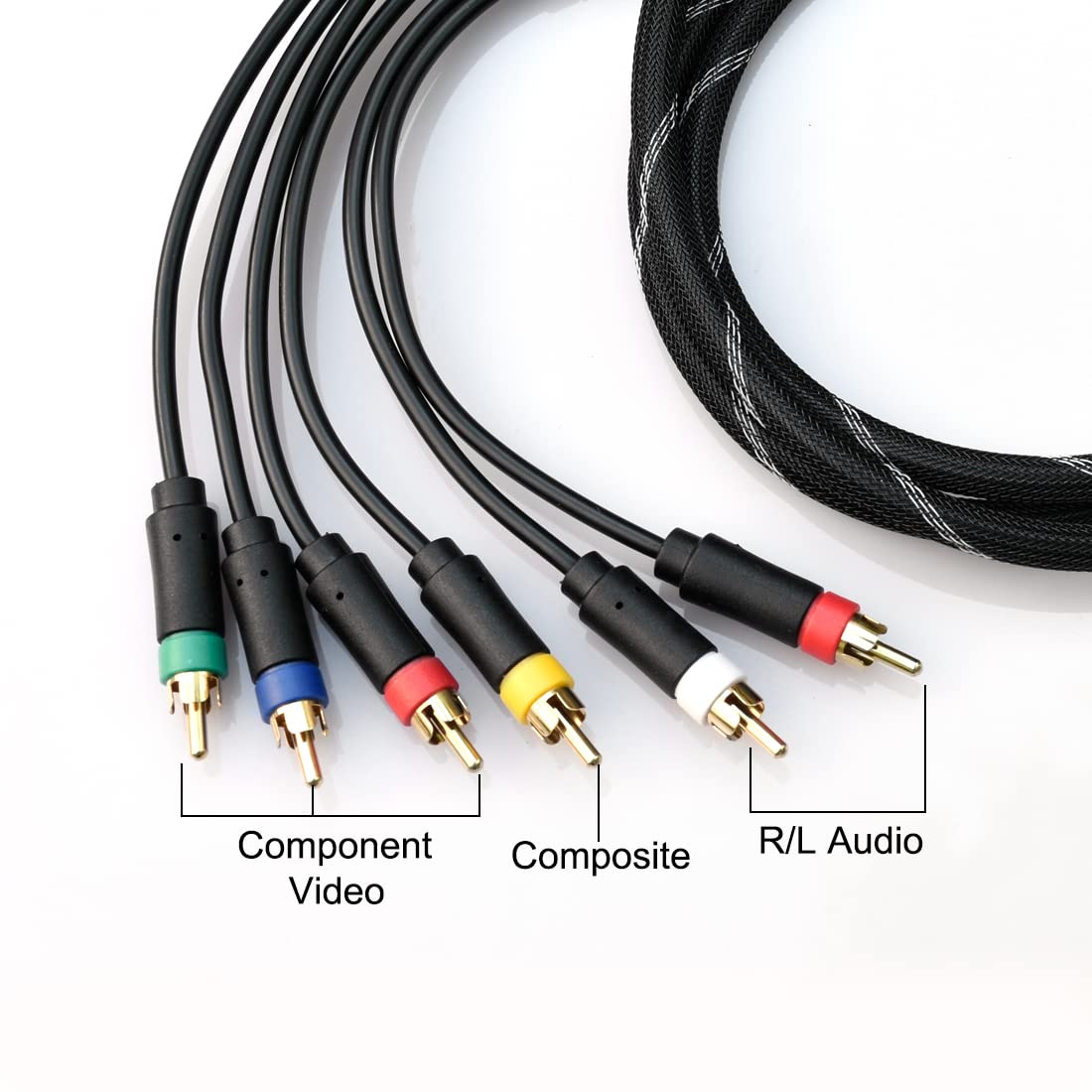 Component Audio Video Cable for PS2 / PS3 / PS3 Slim, HD Multi Out Composite RCA Audio Video Cable for PS3 6 Feet