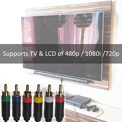Component Audio Video Cable for PS2 / PS3 / PS3 Slim, HD Multi Out Composite RCA Audio Video Cable for PS3 6 Feet