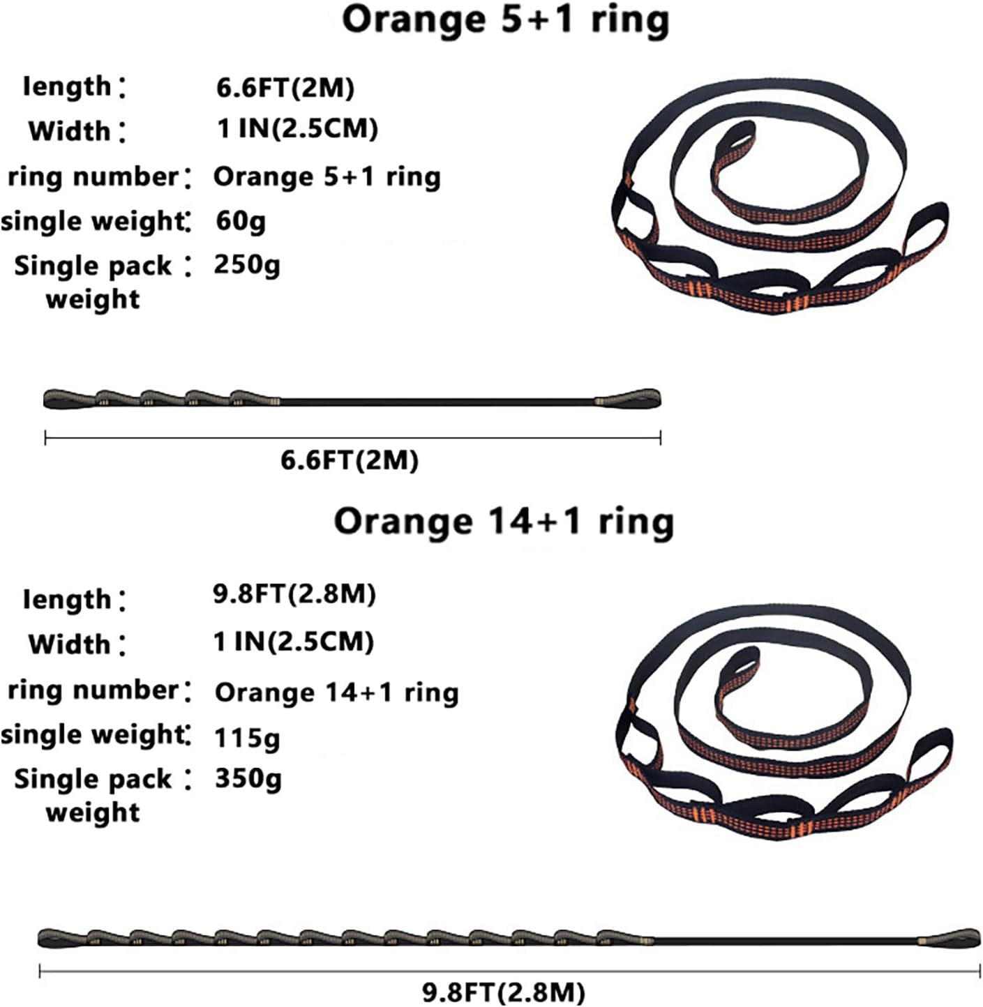 Hammock Tree Straps Tree Swing Straps Kit Best 9.2 FT Holds 1320 LBS 14+1 Adjusting Ring Straps Suitable for All hammocks