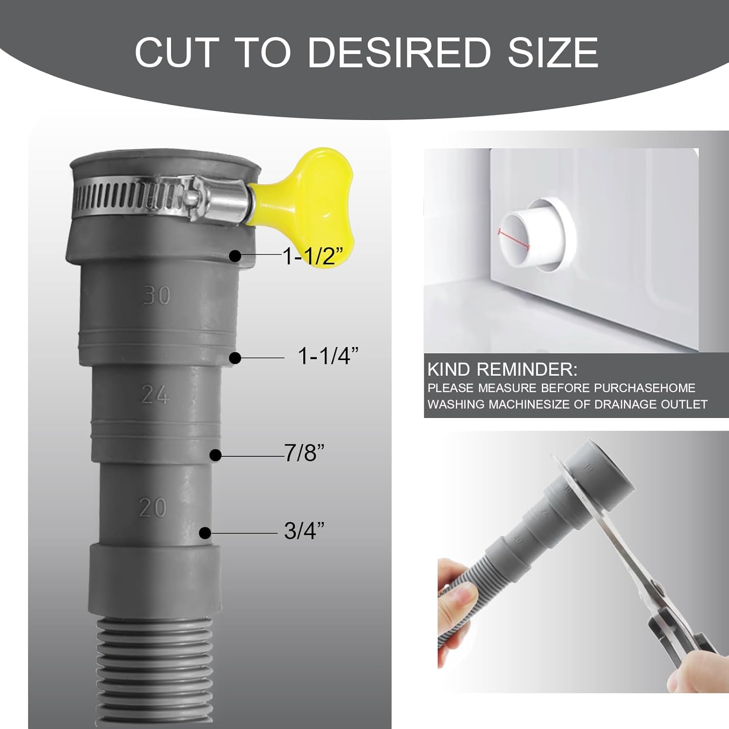 10 feet 3 Meters Hose Universal Washing Machine Drain Hose Flexible Dishwasher Drain Hose Extension Corrugated Washer Discharge Hose Kit