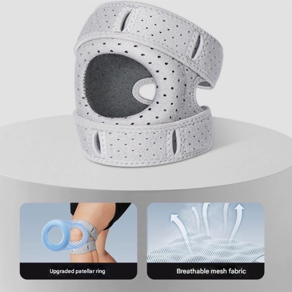 Wellnee Knee Brace,Knee Support for Athletes,Adjustable Tendon Support Sleeve Brace,Pain-Relief Knee Pads for Meniscus, Orthopedic 2pcs Gray,L Adult