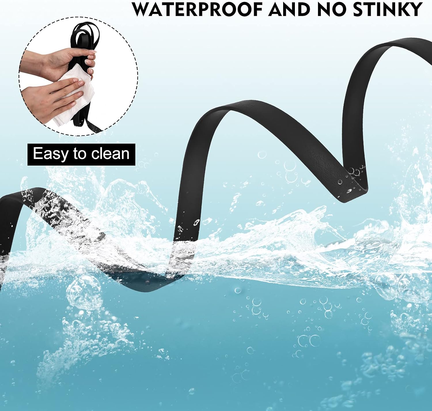 Waterproof Long Leash Durable Dog Recall Training Lead Great for Outdoor Hiking, Training, Yard, Beach and Swimming Black, 30ft
