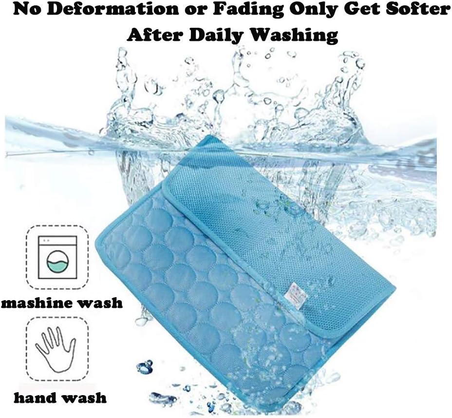 Pet Cooling Mat for Dogs, Pet Dog Self Cooling Pad, Ice Silk Self Cooling Mat Sleep Pad Foldable and Washable Summer Cool Mat Blanket for Cats, Kennels, Crates and Beds Medium 23.6"*19.7"