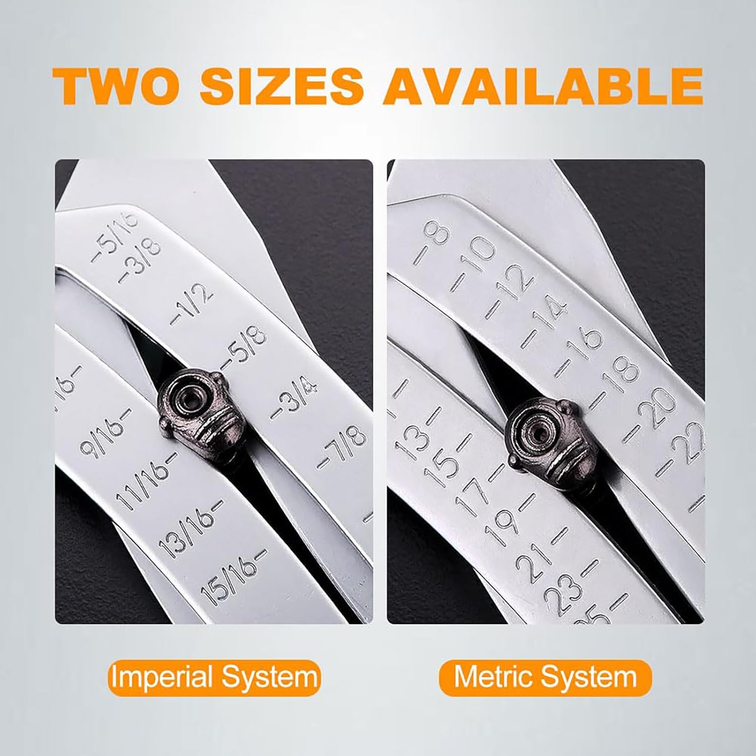 Portable Precise Thread Size Checker Keychain, Bolt Size Finder Keychain Measuring Both Metric & SAE Sizes, Compact Thread Measurement Tool for On-The-Go Convenience 2 Pcs
