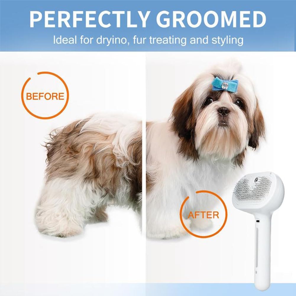 Kivori Pet Grooming Brush, Kivori All in One Pet Grooming Brush, 3-in-1 Pet Water Steam Spray Grooming Comb for Cats and Dogs 2pcs-a
