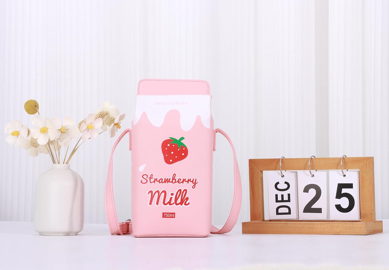 Girls Fruits Banana Strawberry Milk Box Cross Body Purse Bag Women Phone Wallet Shoulder Bags