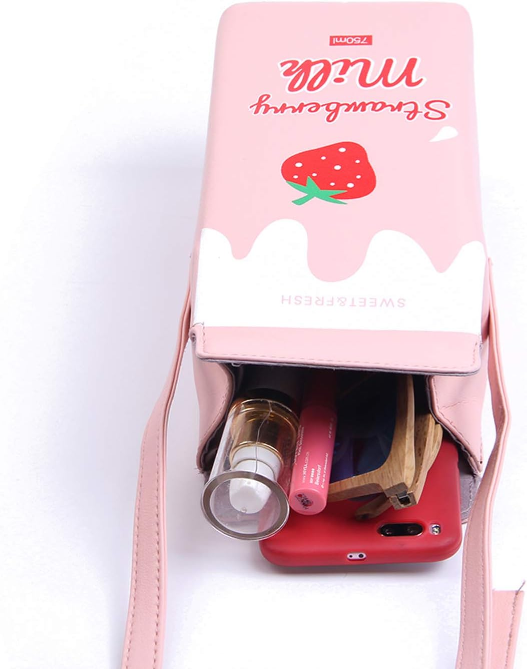 Girls Fruits Banana Strawberry Milk Box Cross Body Purse Bag Women Phone Wallet Shoulder Bags