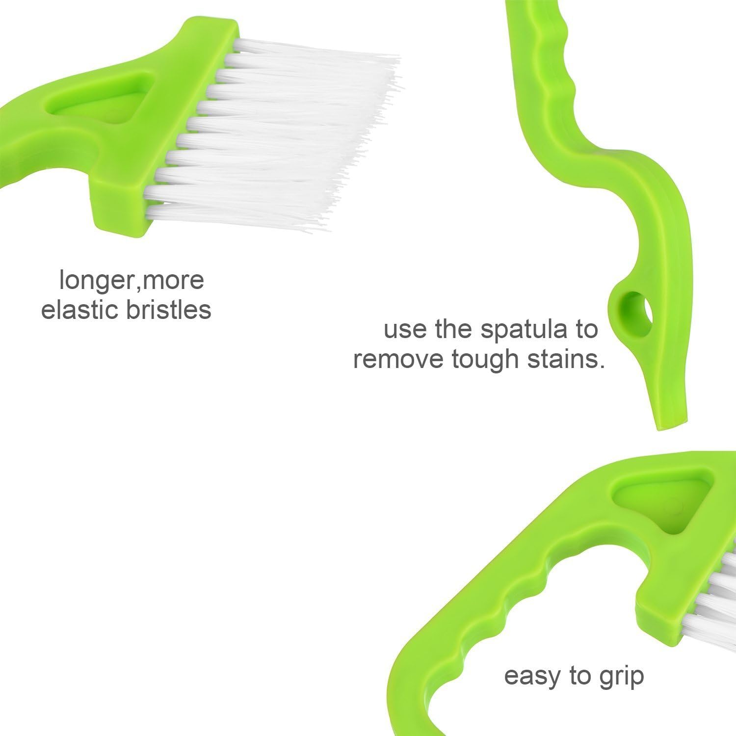 2pcs Hand-held Groove Gap Cleaning Tools Door Window Track Kitchen Cleaning Brushes Green