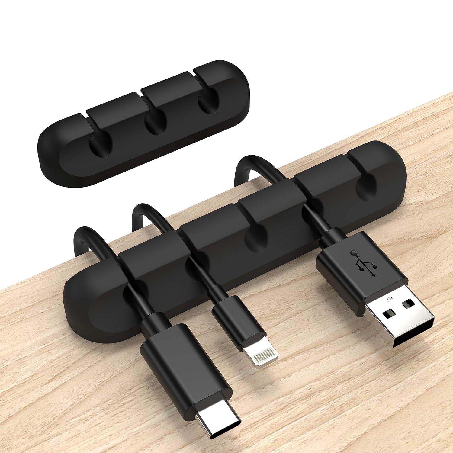 Adhesive Cable Clips, Cord Holder Cable Management, Cord Organizer USB Cable Power Wire/Cord, 2 Packs Cable Organizer for Car Home and Office 5, 3 Slots