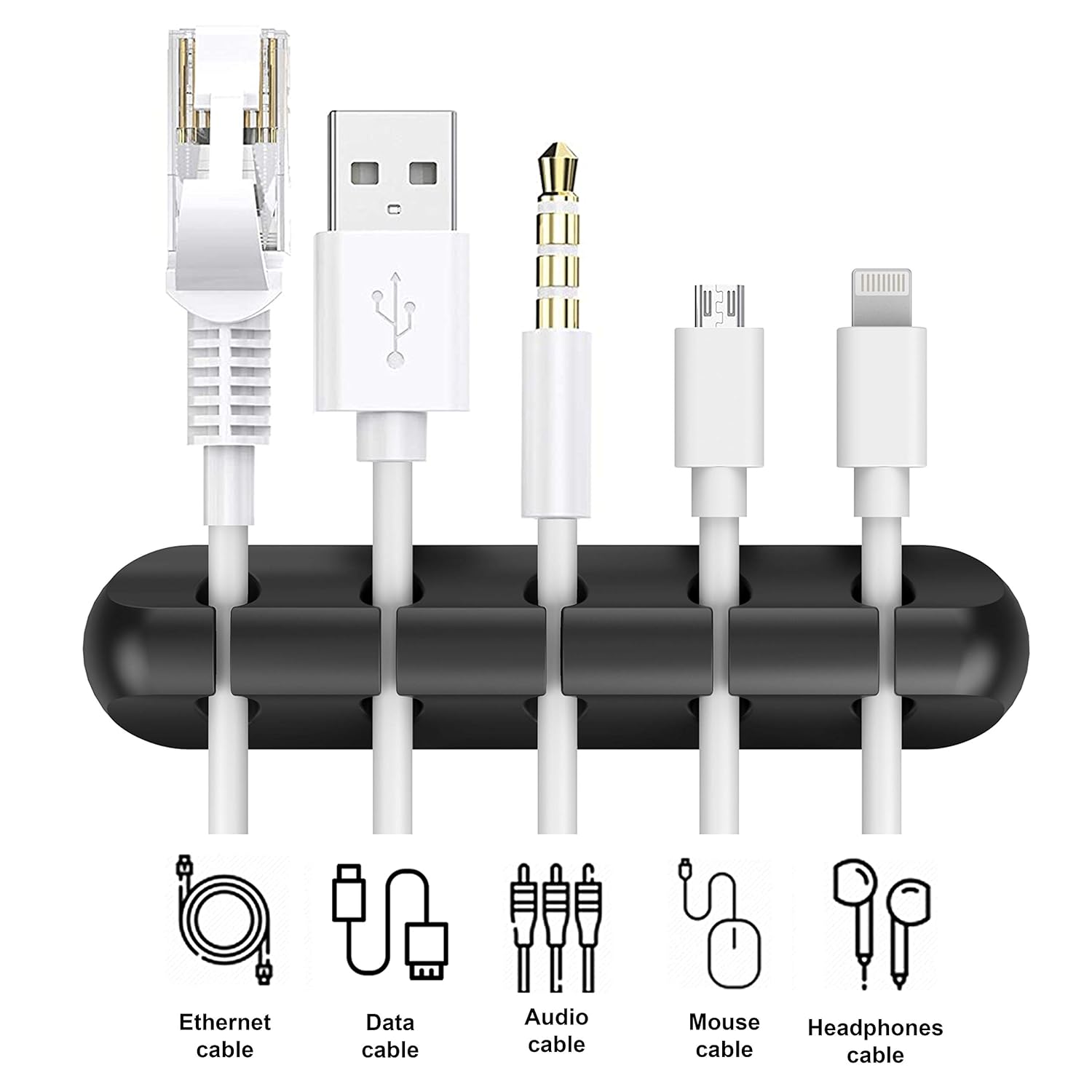 Adhesive Cable Clips, Cord Holder Cable Management, Cord Organizer USB Cable Power Wire/Cord, 2 Packs Cable Organizer for Car Home and Office 5, 3 Slots