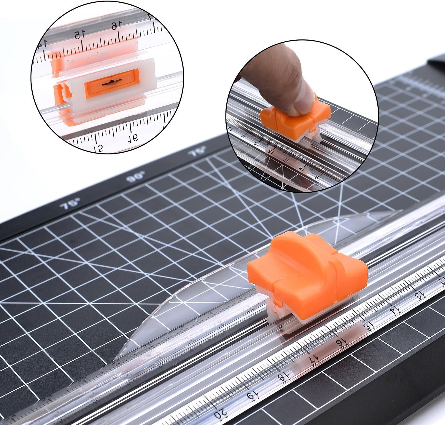 Paper Cutter Replacement Blade with Automatic Security Safeguard Design for A4 Black and White Paper Trimmer 5 Pack