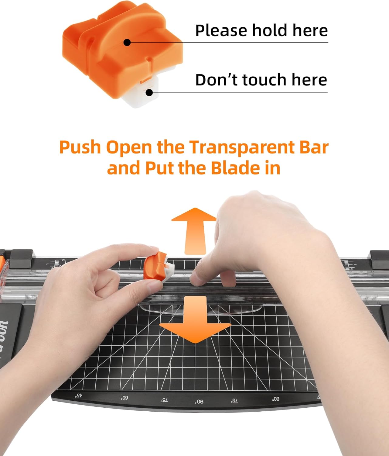 Paper Cutter Replacement Blade with Automatic Security Safeguard Design for A4 Black and White Paper Trimmer 5 Pack