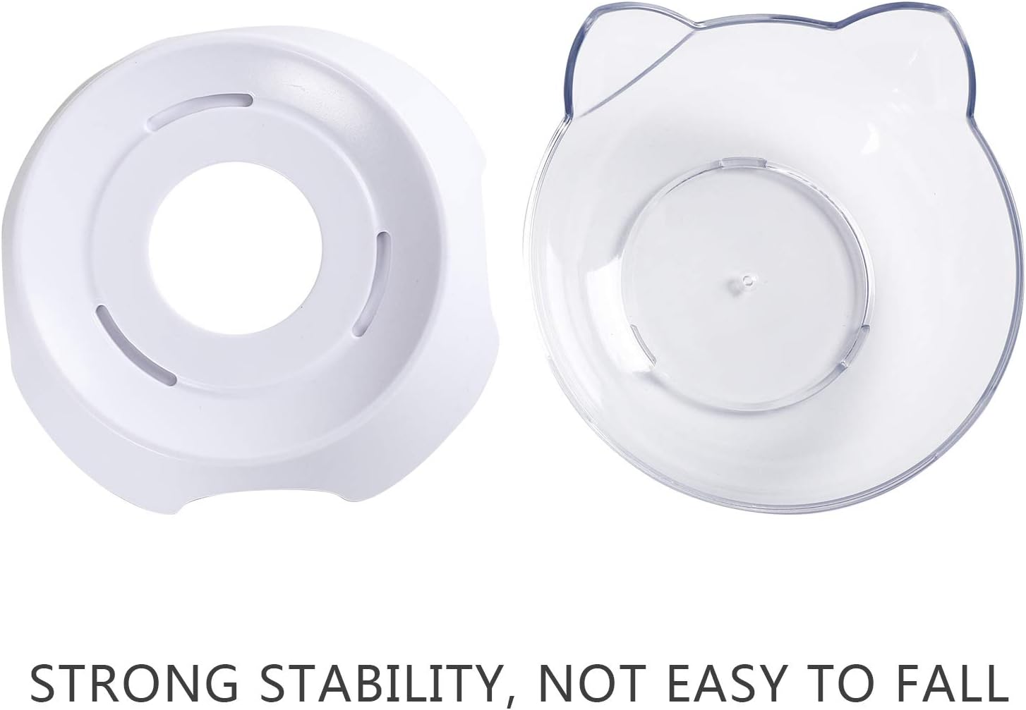 Anti Spill Tilted Cat Food Bowls, Whisker Fatigue Elevated Bowls Set for Cat and Puppy, Pet Bowl Holds About 1 Cup of Pet Food