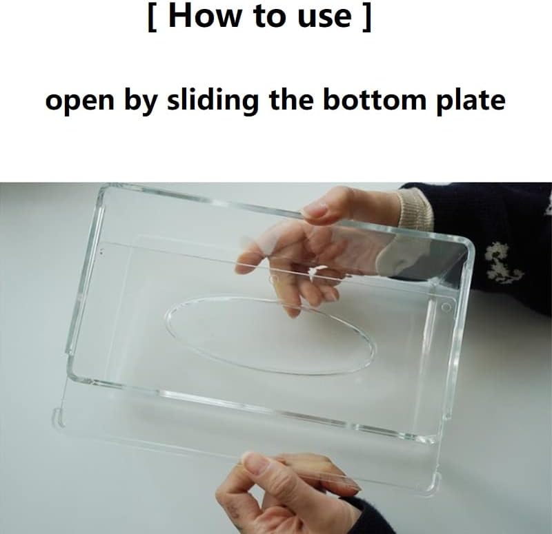 Facial Tissue Box Cover Holder- Rectangle Organizer for Bathroom Vanity, Countertops, Tables, Clear Acrylic