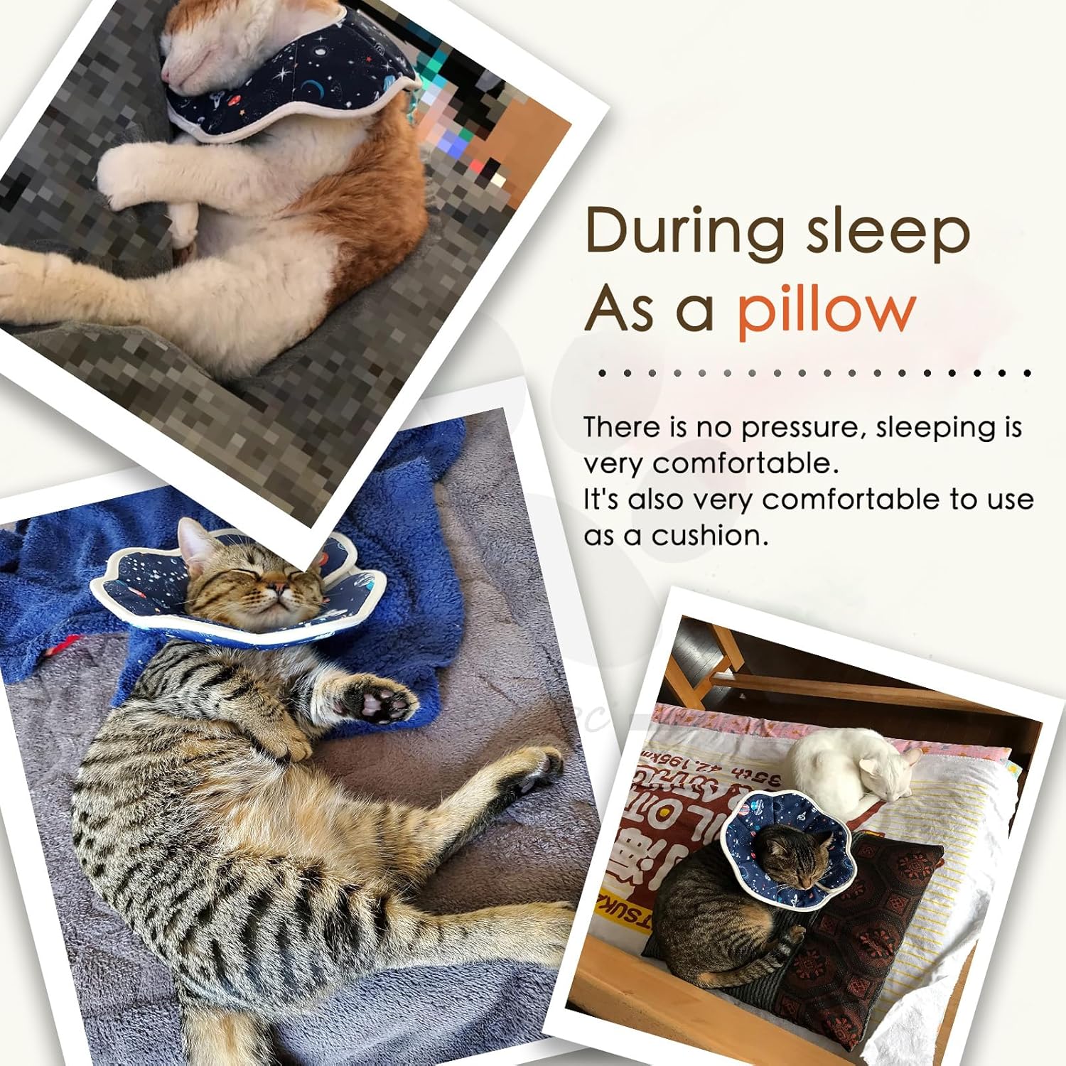 Soft Cat Recovery Collar,Adjustable Cat Cone,Cat Protective Cone Collar After Surgery,for Cats Starry Sky, M