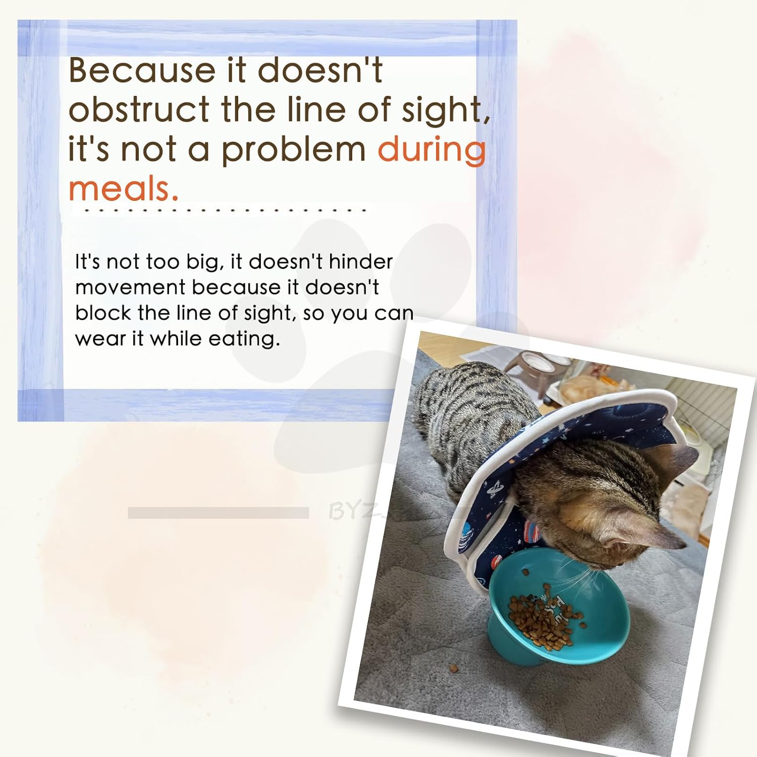 Soft Cat Recovery Collar,Adjustable Cat Cone,Cat Protective Cone Collar After Surgery,for Cats Starry Sky, M