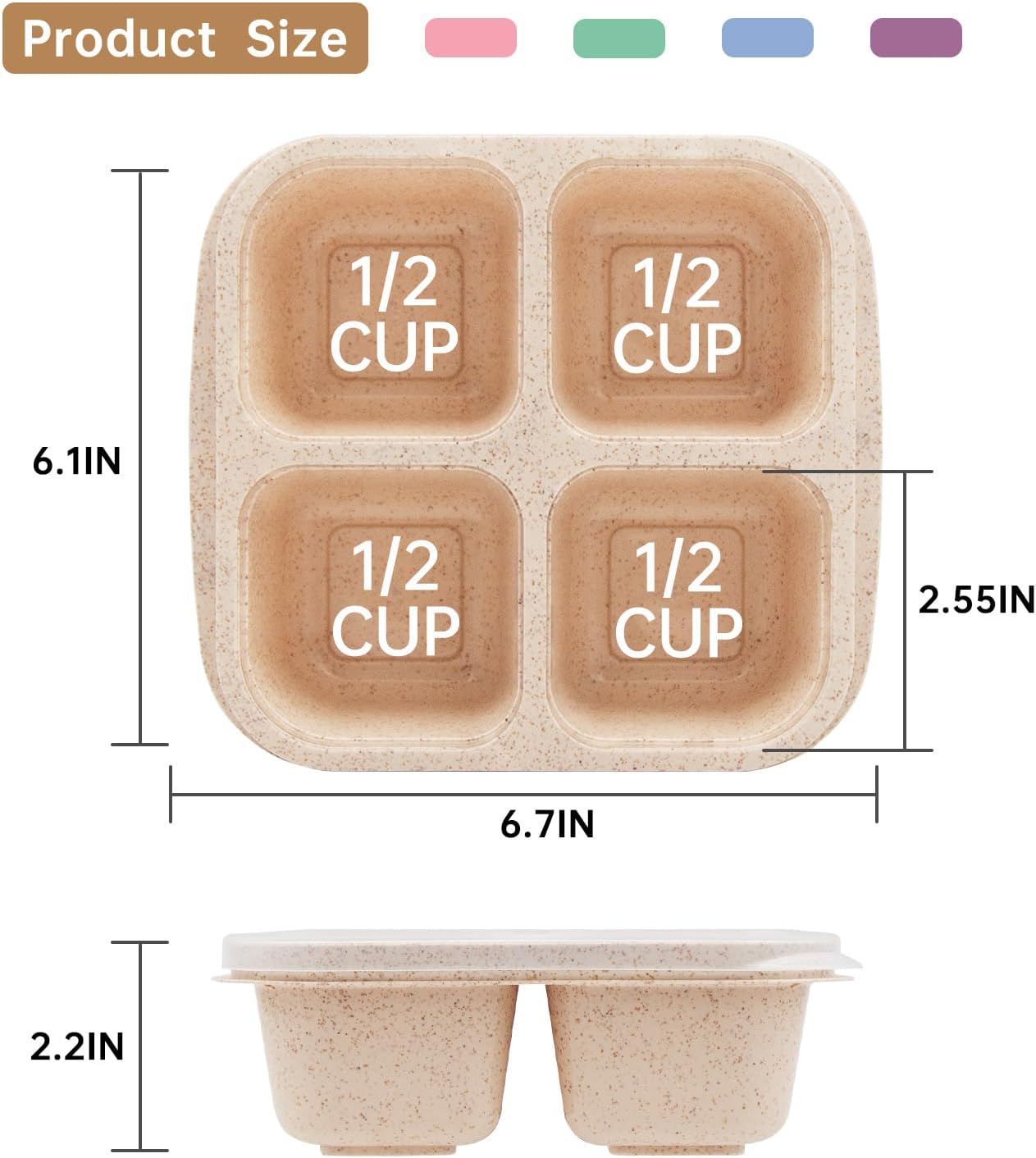 5 Pack Bento Lunch Box，4 Compartment Snack Containers，Divided Bento Snack Box，Meal Prep Lunch Containers, Lunch Box Kids/Toddle/Adults,Food Storage Containers for School, Work and Travel 5 pack