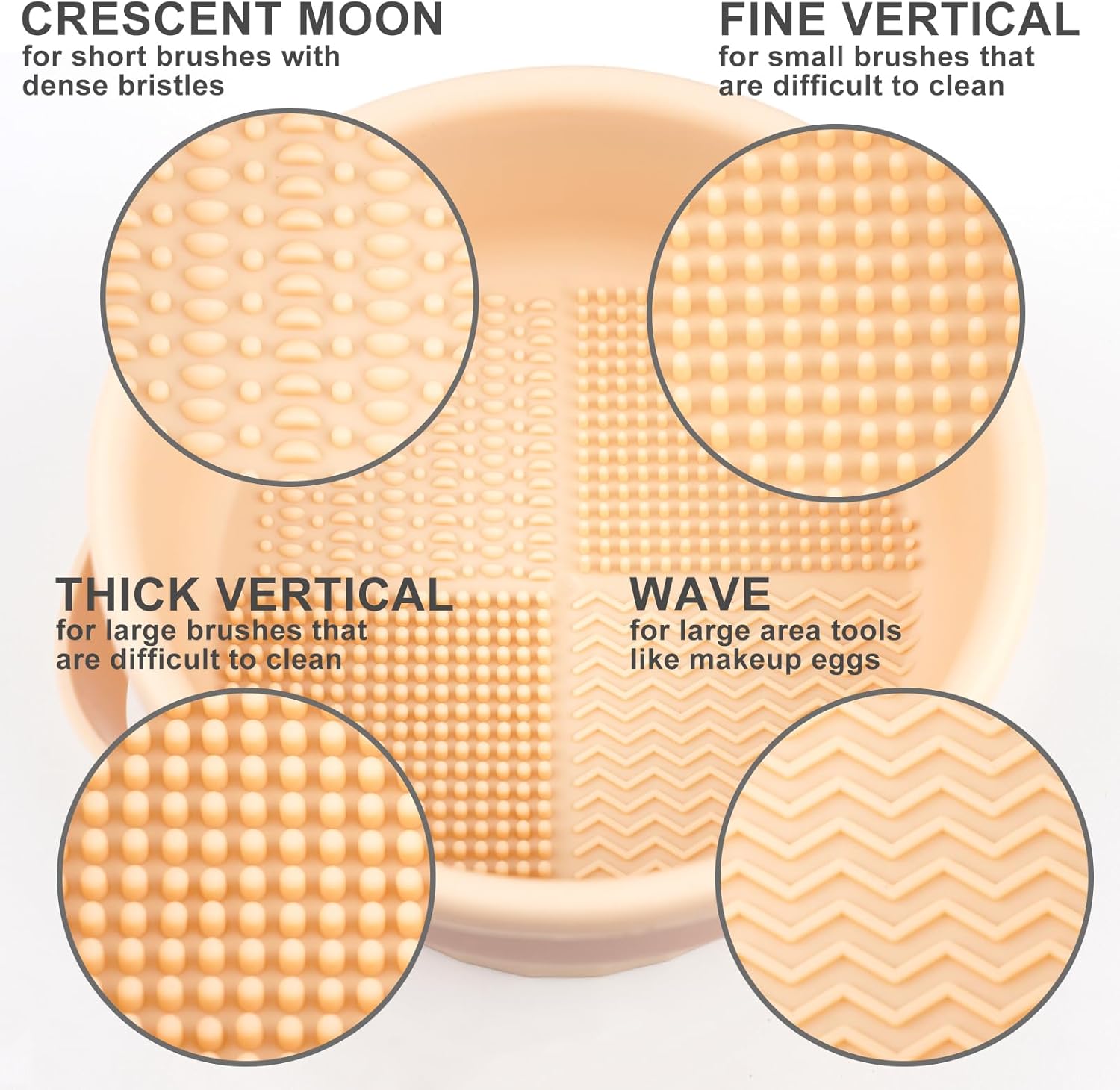Makeup Brush Cleaner Mat 3 in 1 Silicone Makeup Brush Cleaning Bowl with Drying Holder Brush Cleaning Scrubber Tool Cosmetic Brush Cleaner with Holder for Storage Stand Pink
