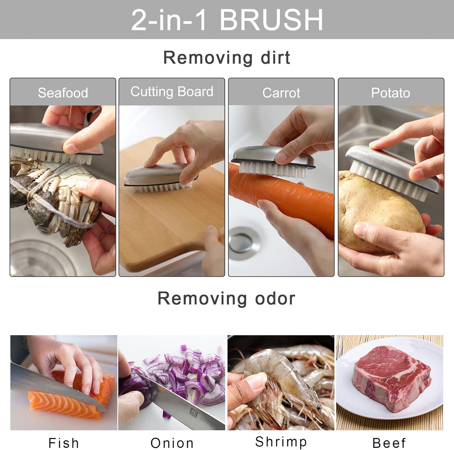 4 Pieces Nail Cleaning Brush, Stainless Steel Fingernail Hand Scrubbing Brushes for Nails Toes Pedicure Nail Cleaning and Scrubbing
