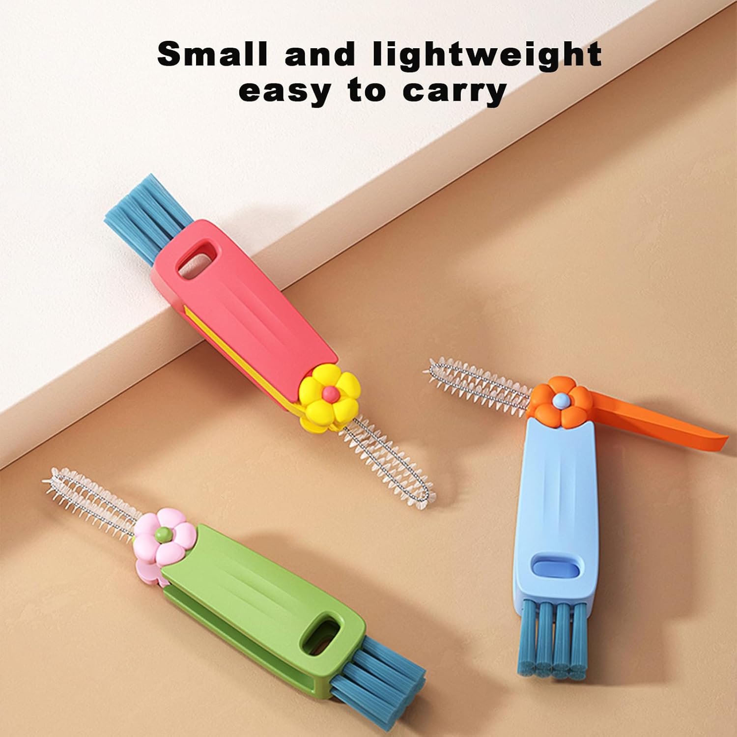 3 Pack 3-in-1 Cup Lid Cleaning Brush Set, Multifunctional Crevice Cleaner Tool for Bottle Gaps, Straw & Sealed Lid, Portable Brush for Food Storage Containers