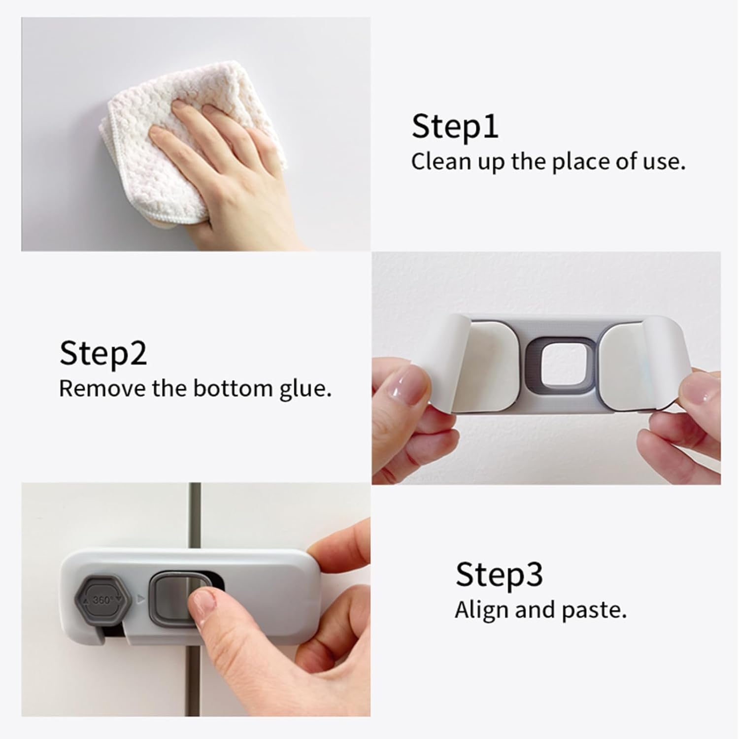 5 Pack Fridge Locks Child Safey, Child Freezer Lock, Baby Fridge Door Latches with Adhesive, Child Locks for Cabinets, Cupboard, Ovens