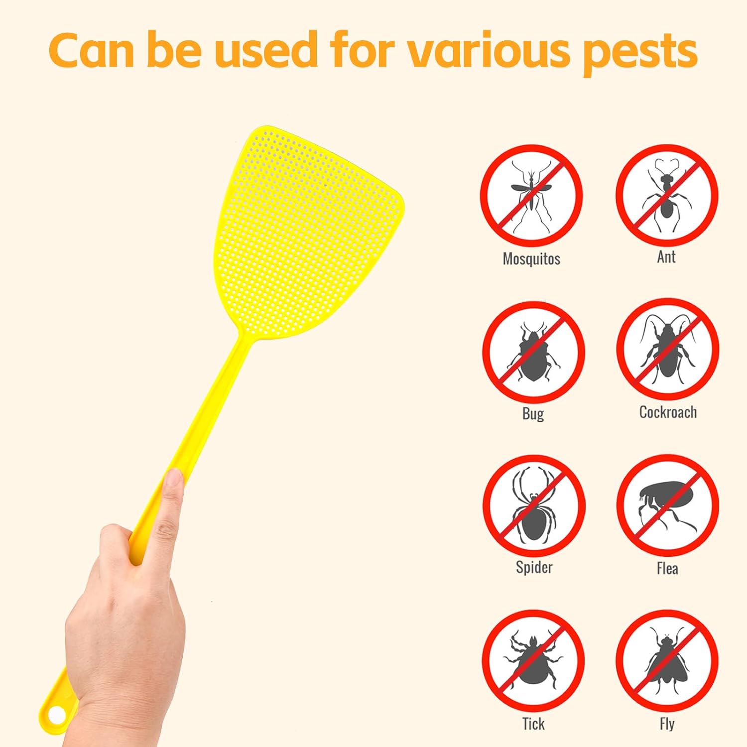 Plastic Fly Swatter, 10 Pack Multi-Color Strong Fly Killer, Manual Pest Control Fly Catcher for Indoor Outdoor Mosquitoes, Flies, Spiders, Insect