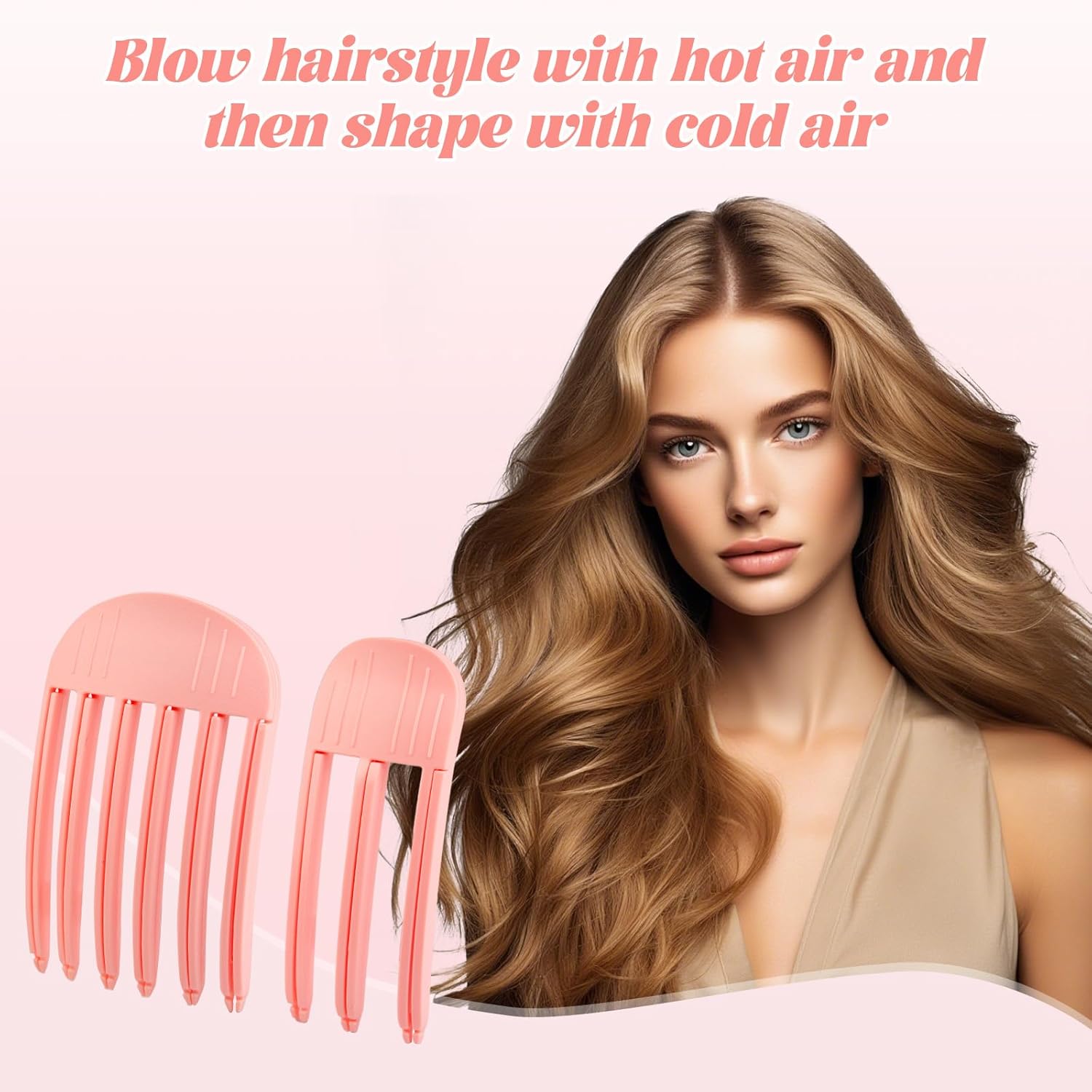6Pcs Volumizing Hair Clips - Hair Volume Clips for Fluffy Bangs, Spong Bun Updo Volumizing Hair Root Clips Hair Comb Tool Pink