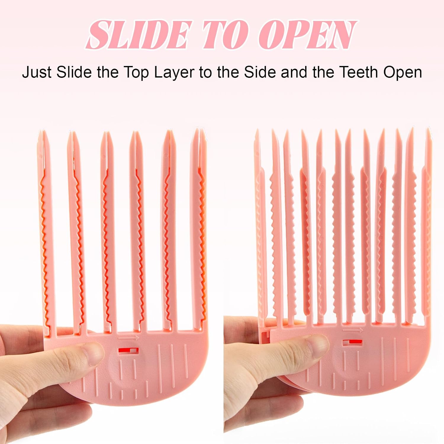 6Pcs Volumizing Hair Clips - Hair Volume Clips for Fluffy Bangs, Spong Bun Updo Volumizing Hair Root Clips Hair Comb Tool Pink
