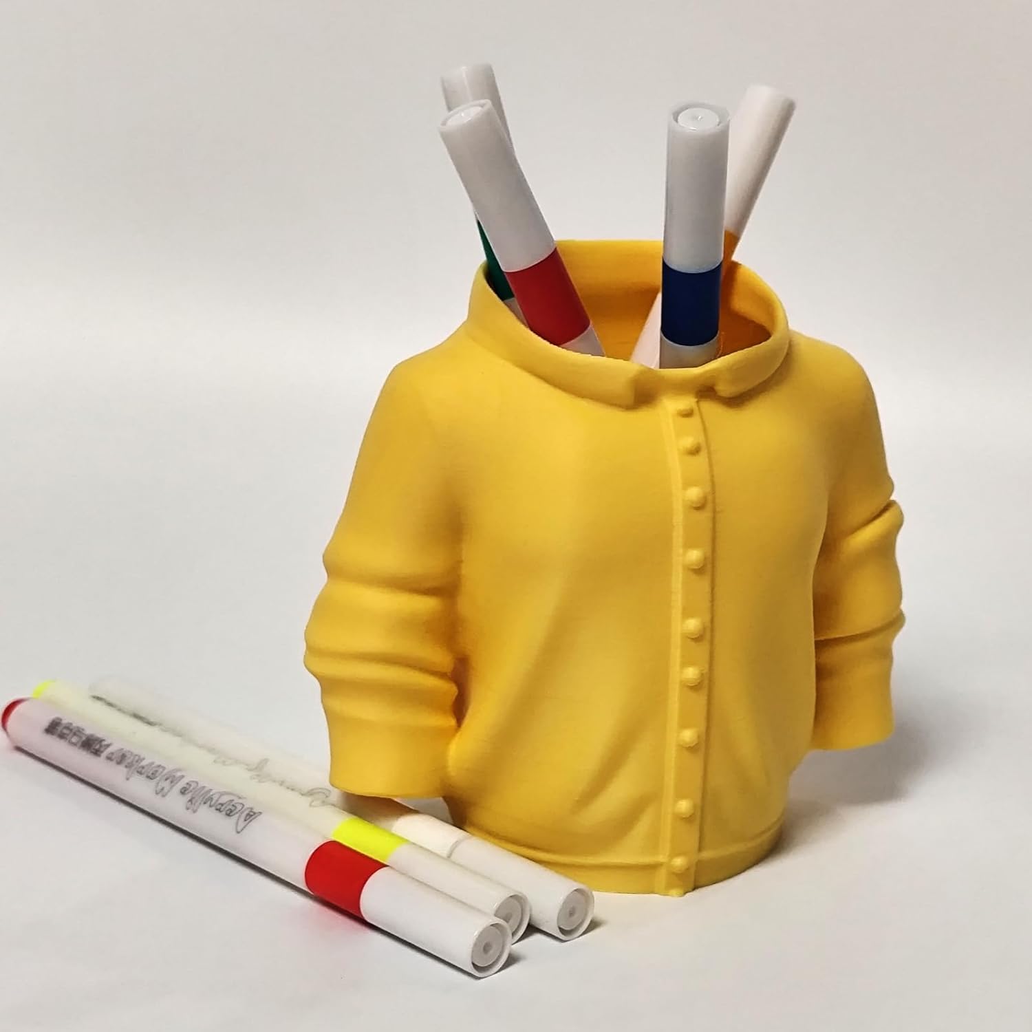 Sweater Pen Holder - 3D Printed Desk Organizer with Cozy Design for Pens, Makeup Brushes, Unique Office Desk Accessory