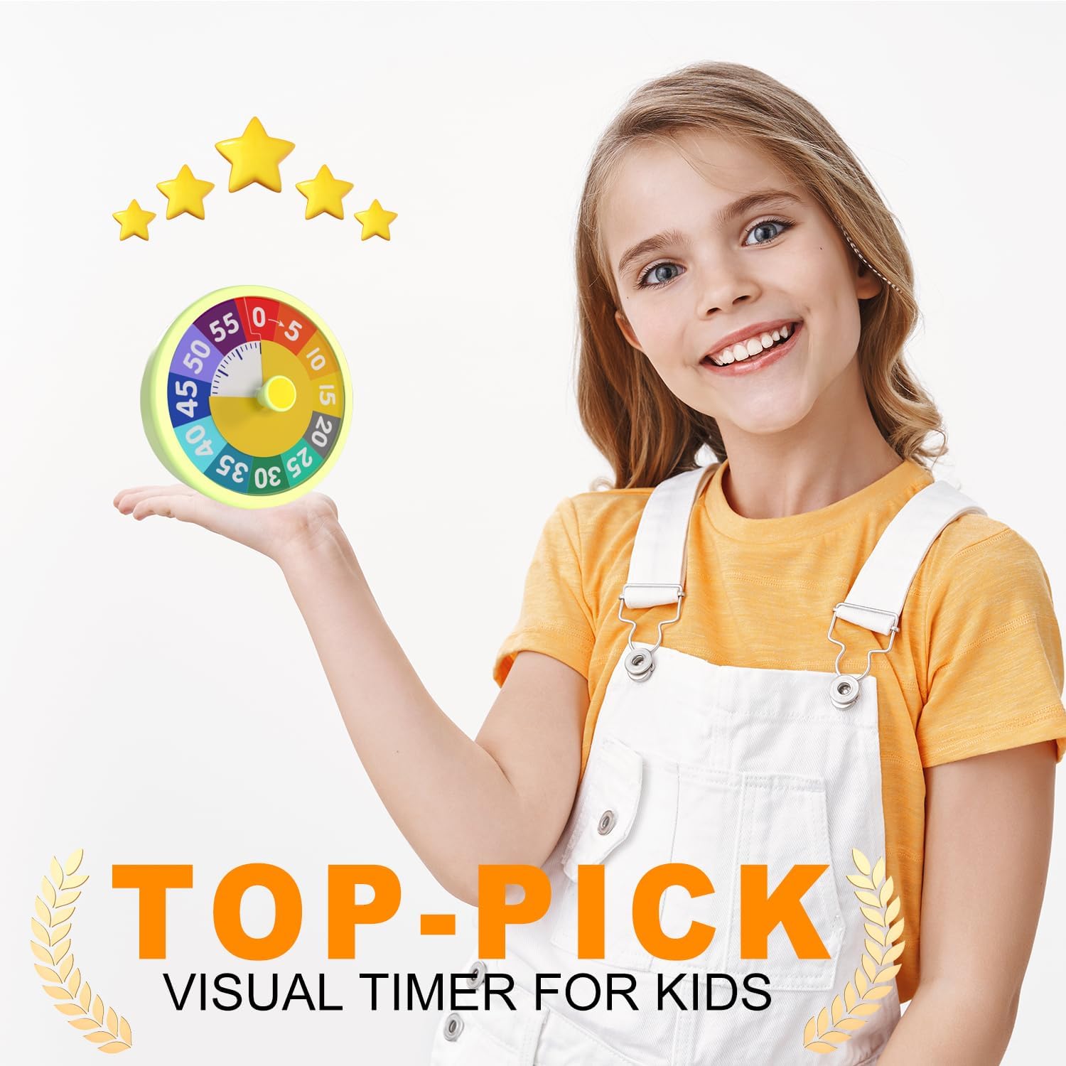 60 Minute Visual Timer for Classroom Kids Teachers, 4-Inch Countdown Timer for Kitchen Cooking, Toddler, Training, Study, Work Battery Not Included