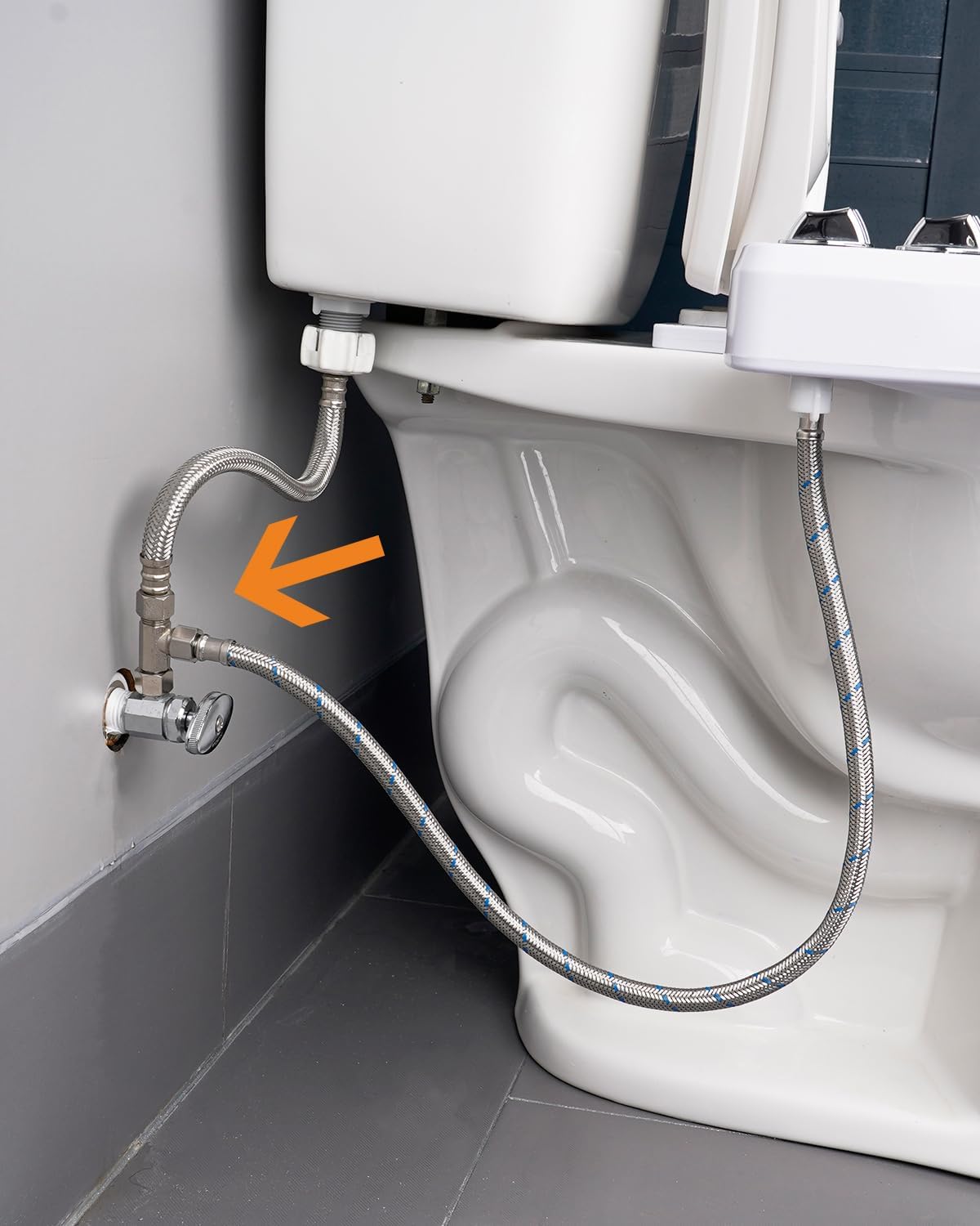 Bidet T Adapter, Metal T Valve for Bidet 3/8” x 3/8” x 3/8” , 3 Way Tee Connector Bidet Attachment for Toilet
