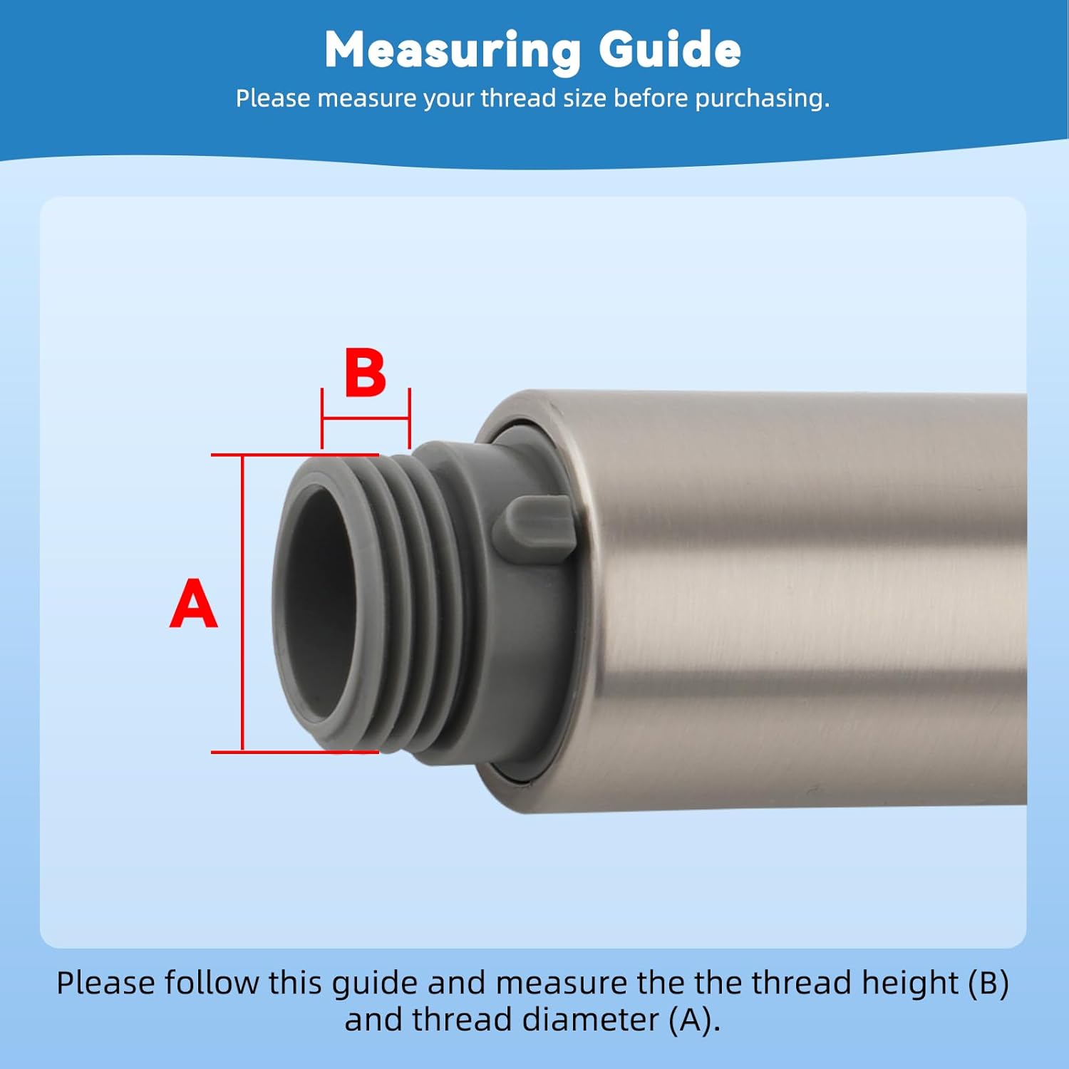 Replacement Sprayer Pull Out Spray Head for Kitchen Sink Faucet G1/2 or 13/16inch Thread 2-Function Stream Aerated Flow- Brushed Nickel