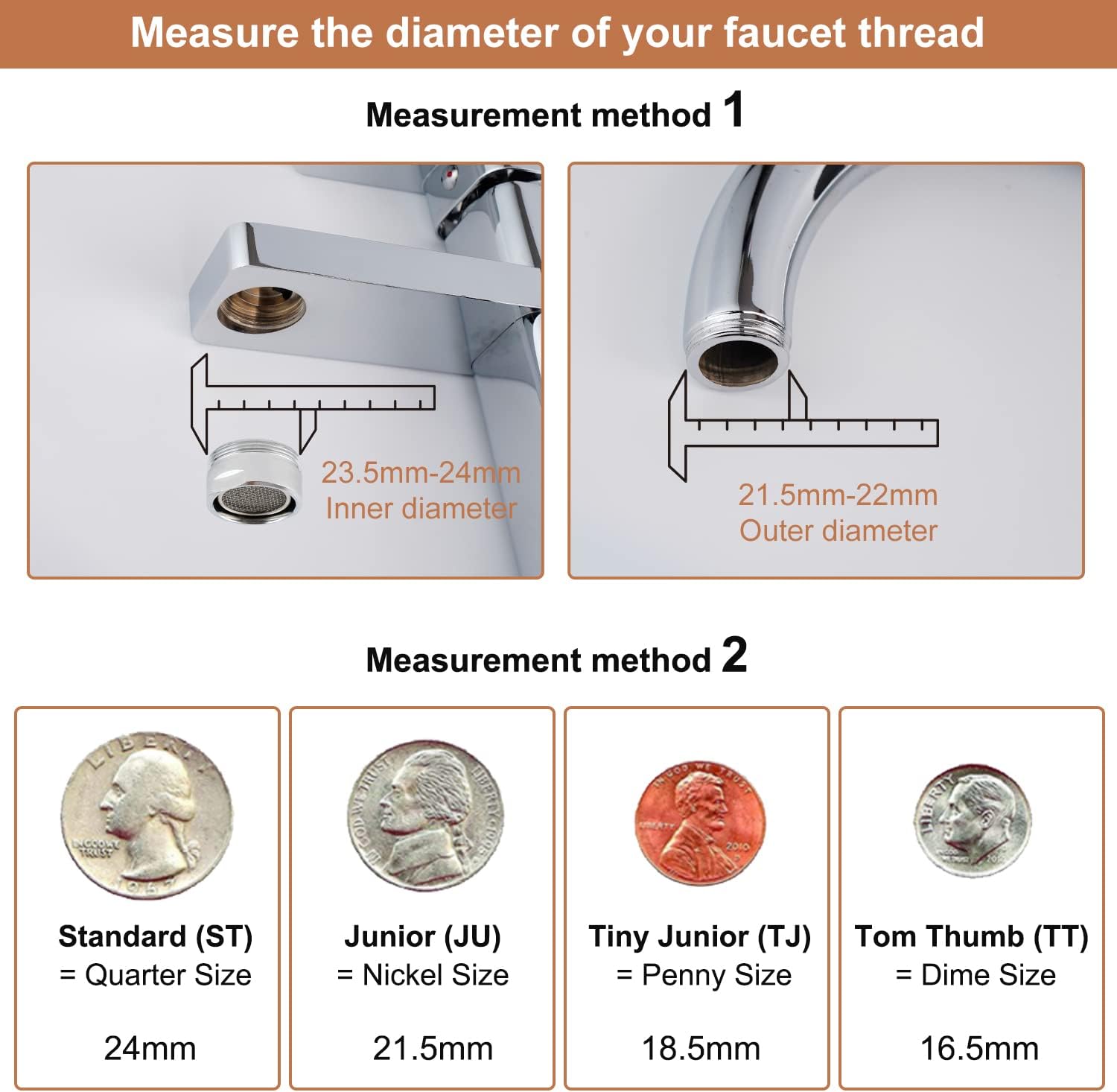 Dual-Function Female Faucet Aerator, 1.8 GPM Extra Big Angle Rotate Kitchen Sink Aerator Sprayer Head 360 Degree Swivel Kitchen Sink Sprayer Attachment-55/64 Inch-27UNS Female Thread-Chrome