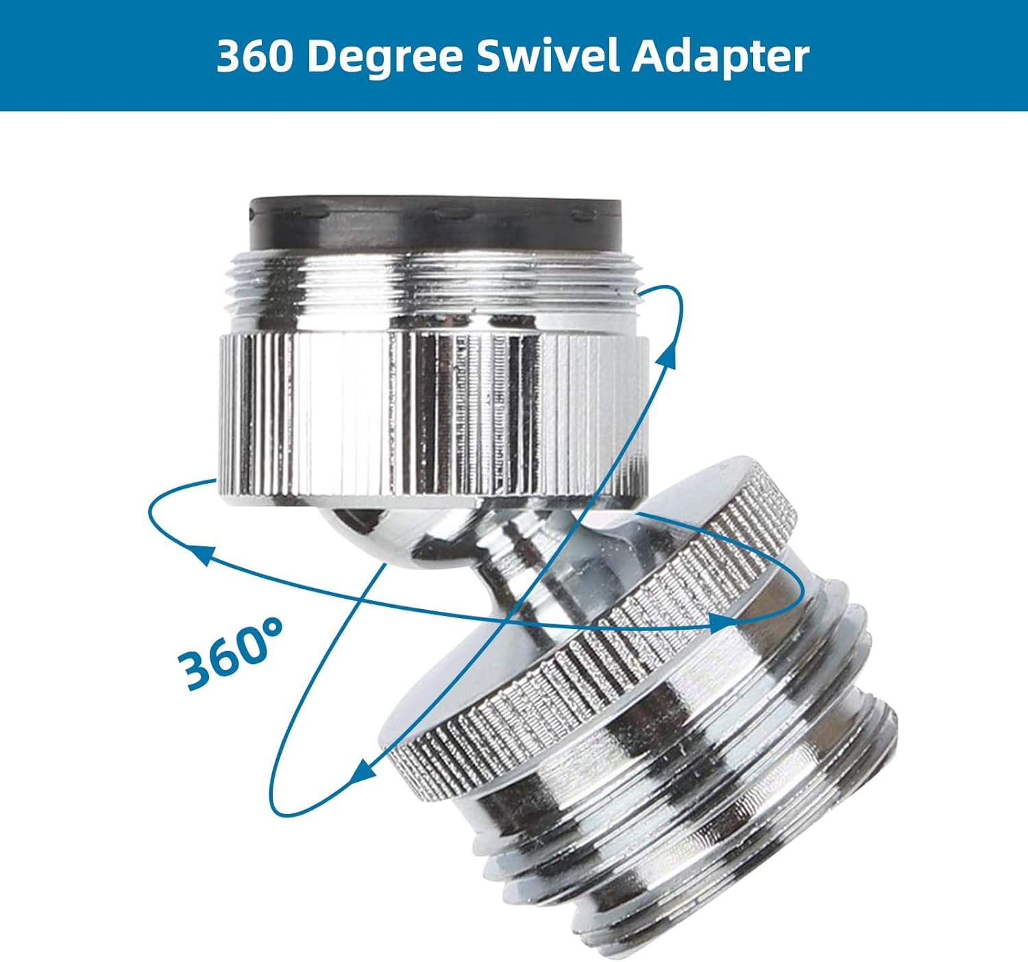 Faucet Adapter Kit, Swivel Aerator Adapter to Connect Garden Hose - Multi-Thread Kitchen Sink Faucet to Garden Hose Adapter 3/4 Inch - Chrome Finished