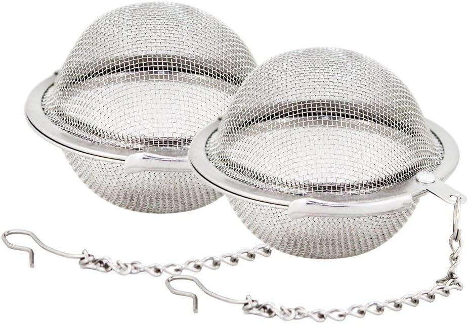 Store 2pcs Stainless Steel Mesh Tea Ball Inch Tea Strainers Tea Strainer Filters for Tea 2.1 inches