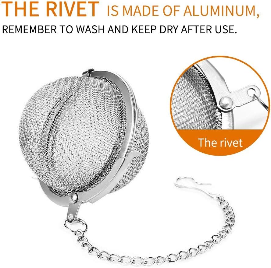 Store 2pcs Stainless Steel Mesh Tea Ball Inch Tea Strainers Tea Strainer Filters for Tea 2.1 inches