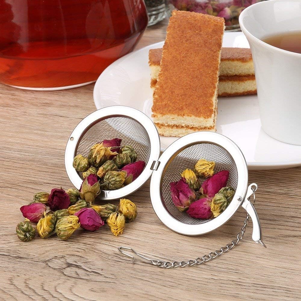 Store 2pcs Stainless Steel Mesh Tea Ball Inch Tea Strainers Tea Strainer Filters for Tea 2.1 inches