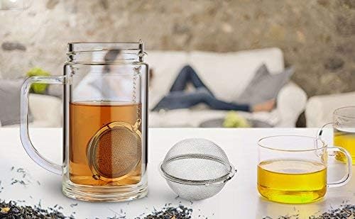 Store 2pcs Stainless Steel Mesh Tea Ball Inch Tea Strainers Tea Strainer Filters for Tea 2.1 inches