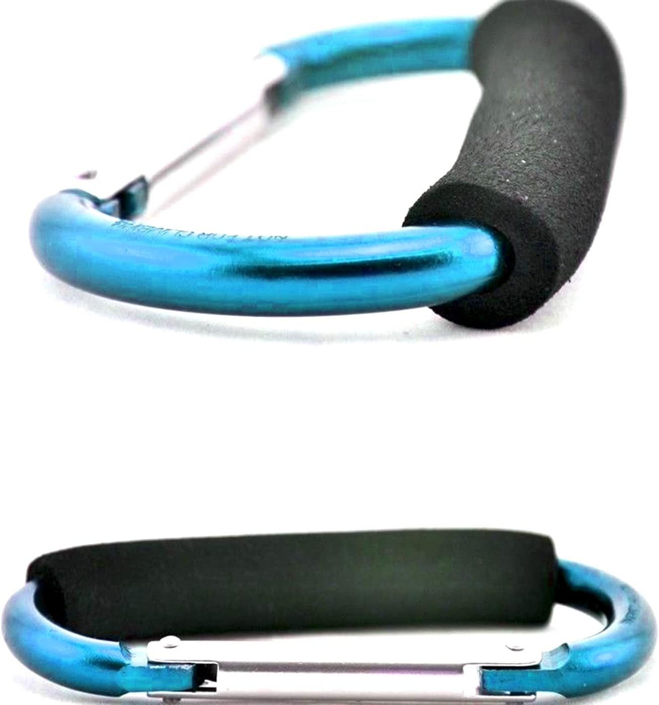 Stroller Hooks by Baby,Large Stroller Hooks for Mommy, 2 pcs Carabiner Stroller Hook Organizer for Hanging Purses, Diaper Bag, Shopping Bags Sky Blue