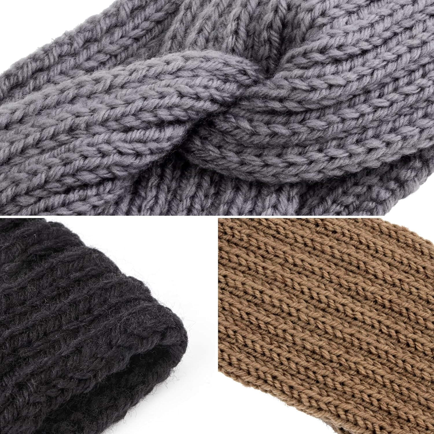 Knit Crochet Headband for Women Ear Warmer Soft Turban Stretch Headbands Warmer Winter Running Fashion Head Wrap Winter Accessories