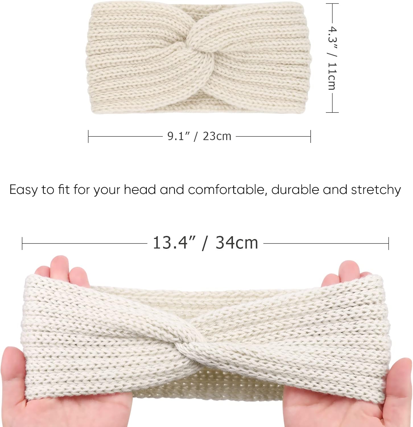 Knit Crochet Headband for Women Ear Warmer Soft Turban Stretch Headbands Warmer Winter Running Fashion Head Wrap Winter Accessories